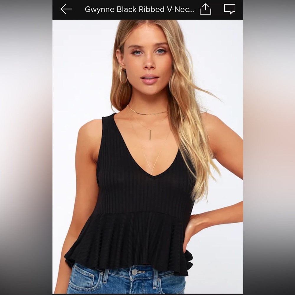 XS Lulu's Elegant Black Tank Top
